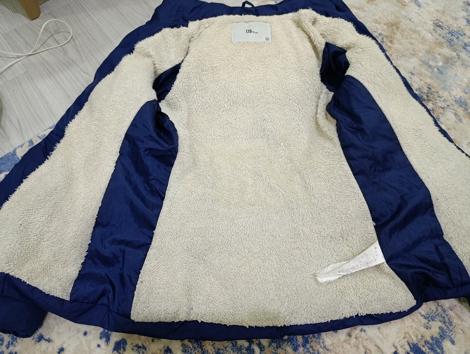 Mavi Kadın Midi Kışlık Mont Kürklü - Görsel 3