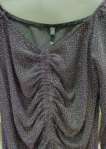 Siyah pullu V Yakalı Mini zıbın - Görsel 4