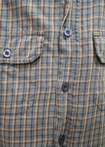 Düğmeli Kahverengi Ekoseli Erkek Gömlek - Görsel 3