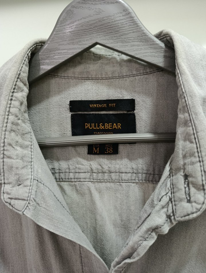 Gri Uzun Kollu Keten Erkek Gömlek - Görsel 2