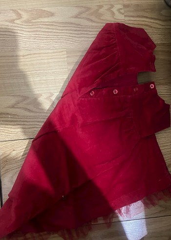 Kız Çocuk Kırmızı Fırfırlı Kolsuz Elbise - Görsel 4