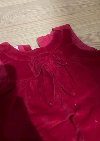 Kız Çocuk Kırmızı Fırfırlı Kolsuz Elbise - Görsel 2