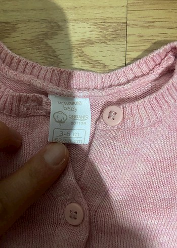 Kız Çocuk Pembe Örgü Hırka - Görsel 2
