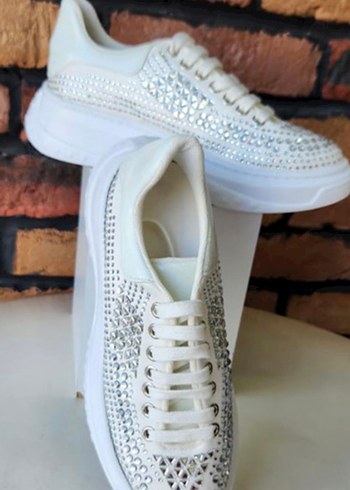 Beyaz Platform Topuklu Kadın Spor Ayakkabı - Görsel 2