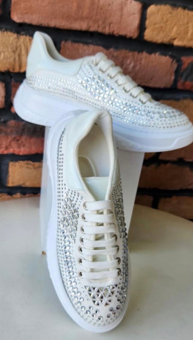 Beyaz Platform Topuklu Kadın Spor Ayakkabı - Görsel 2