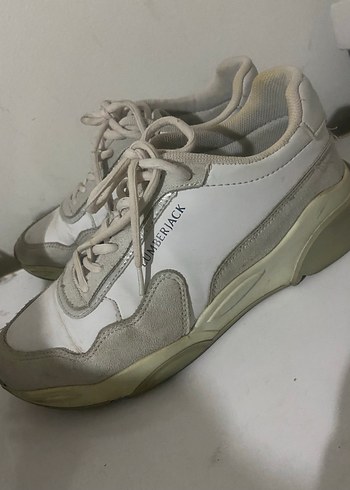 Gri Beyaz Bağcıklı Kadın Spor Ayakkabı - Görsel 2