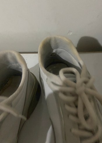 Gri Beyaz Bağcıklı Kadın Spor Ayakkabı - Görsel 3