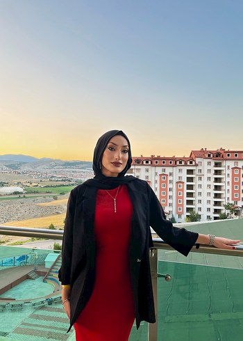 Kırmızı kısa kollu elbise - Görsel 2