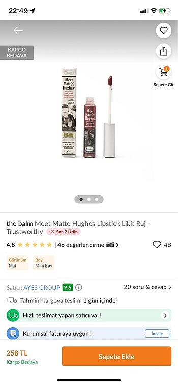 The balm meet matte hughes lipstick likit ruj- trustworthy