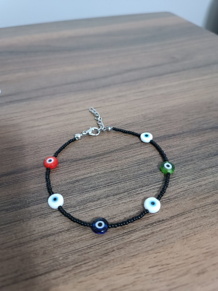 Renkli Boncuklu Minimalist Halhal - Görsel 2