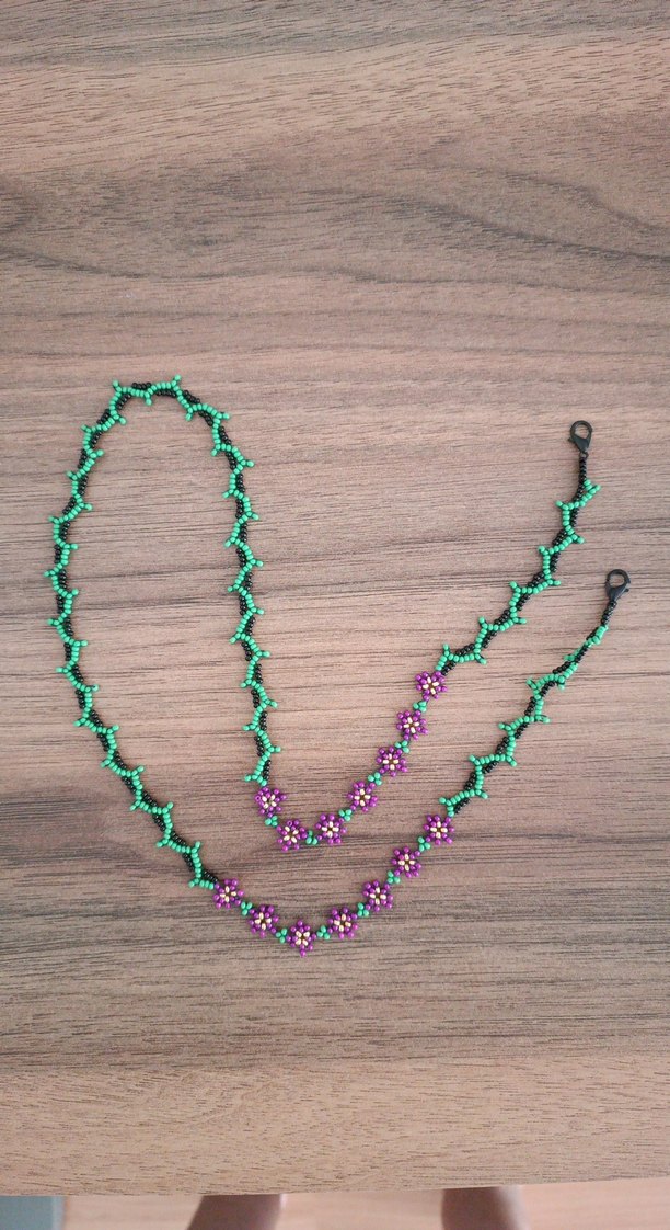 Uzun Çok Renkli Boncuklu Bohem Gözlük İpi - Görsel 2