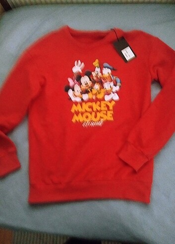 Trendyol & Milla kırmızı mickey mouse oversize sweatshirt 