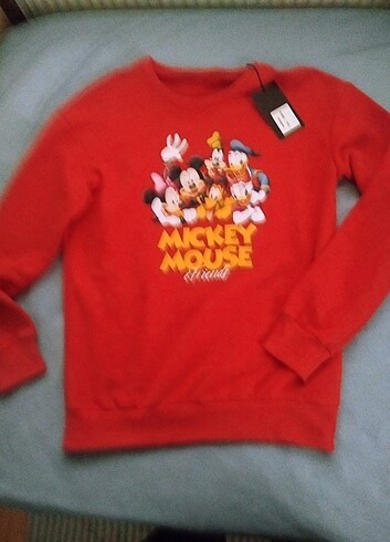 Trendyol & Milla kırmızı mickey mouse oversize sweatshirt
