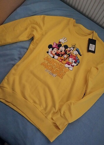 Trendyol & Milla sarı mickey mouse oversize sweatshirt 