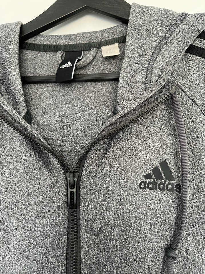 Gri Adidas Fermuarlı Erkek Sweatshirt - Görsel 2