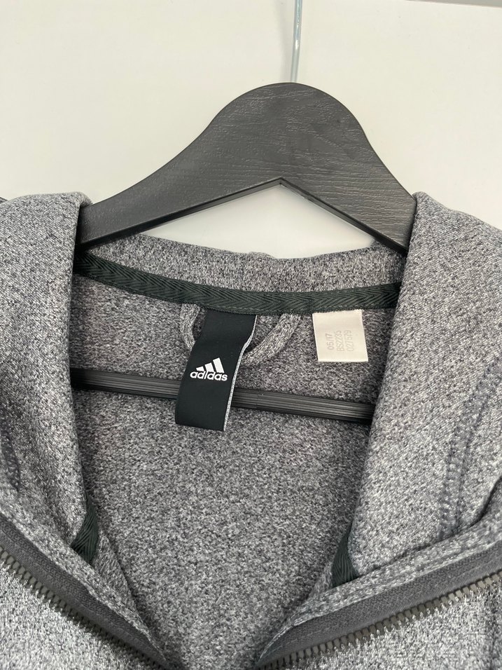 Gri Adidas Fermuarlı Erkek Sweatshirt - Görsel 4