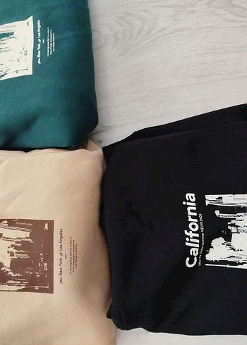 l Beden camel Renk Bej Kapüşonlu Baskılı Kadın Sweatshirt