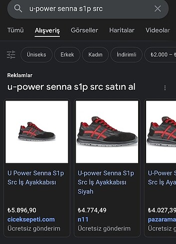 42 Beden U-POWER SENNA IS AYAKKABISI