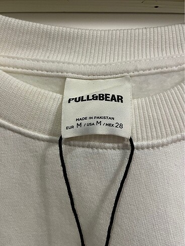 m Beden pull&bear beyaz sweatshirt