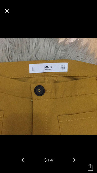 Mango Sarı kumaş pantolon