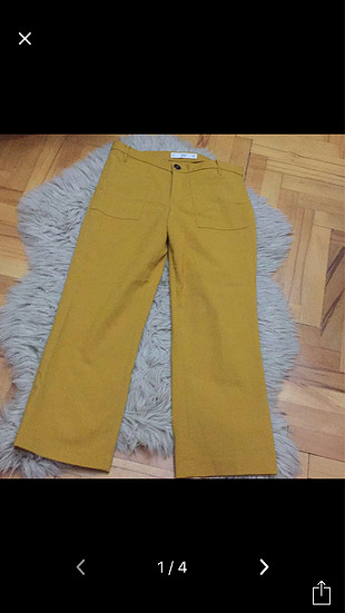 s Beden Sarı kumaş pantolon