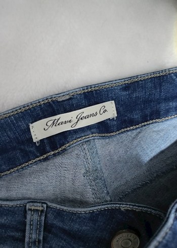 Yırtık Detaylı Mavi Kadın Denim Pantolon - Görsel 3