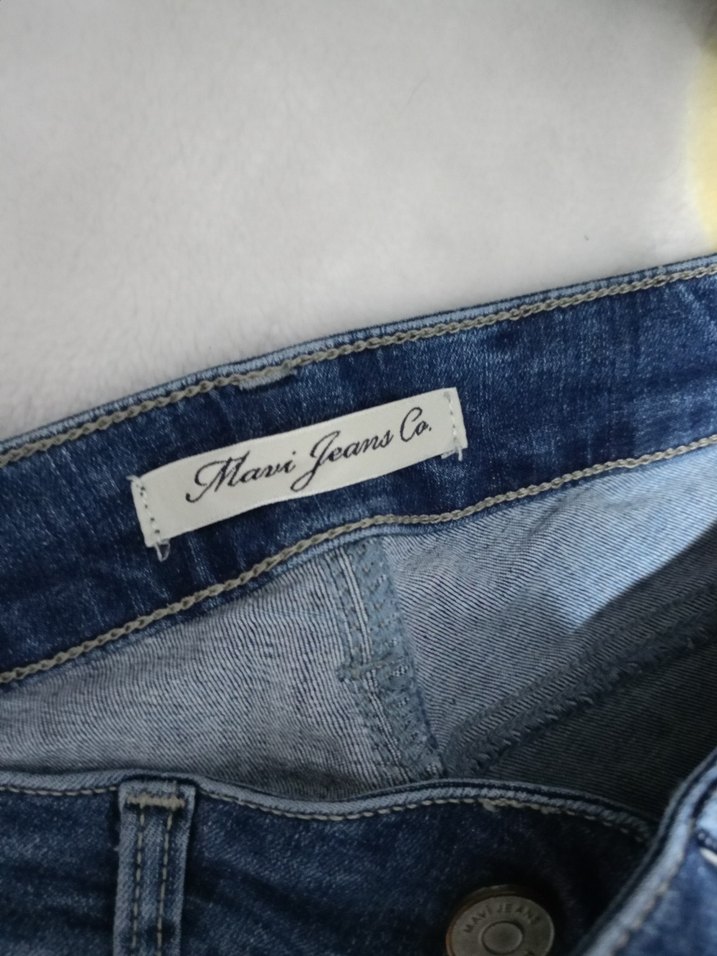 Yırtık Detaylı Mavi Kadın Denim Pantolon - Görsel 3