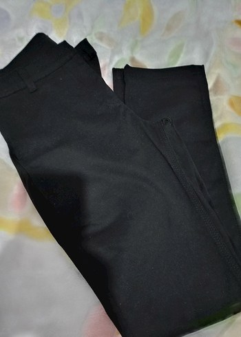 Siyah Elastik Bel Kadın Kumaş Pantolon - Görsel 2