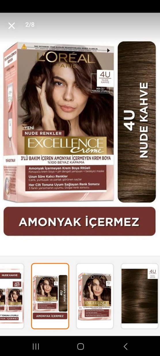L'Oréal Excellence Nude Saç Boyası 4U - Görsel 2