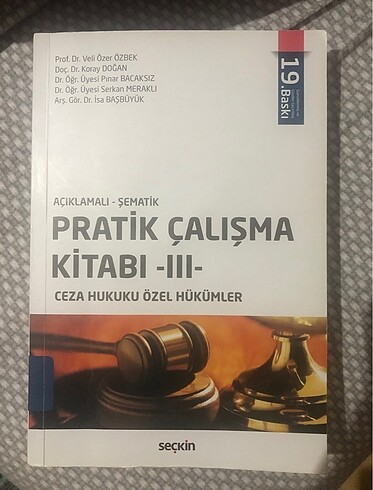Ceza Hukuku Özel Hükümler Pratik Veli Özer Özbek