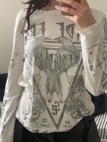 xs Beden beyaz Renk y2k tshirt