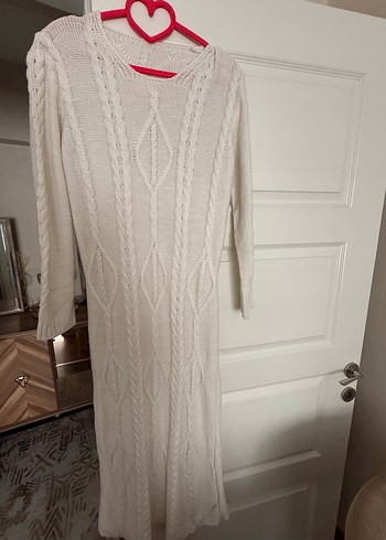 Bohem Tarz Uzun Örgü Elbise - Görsel 3