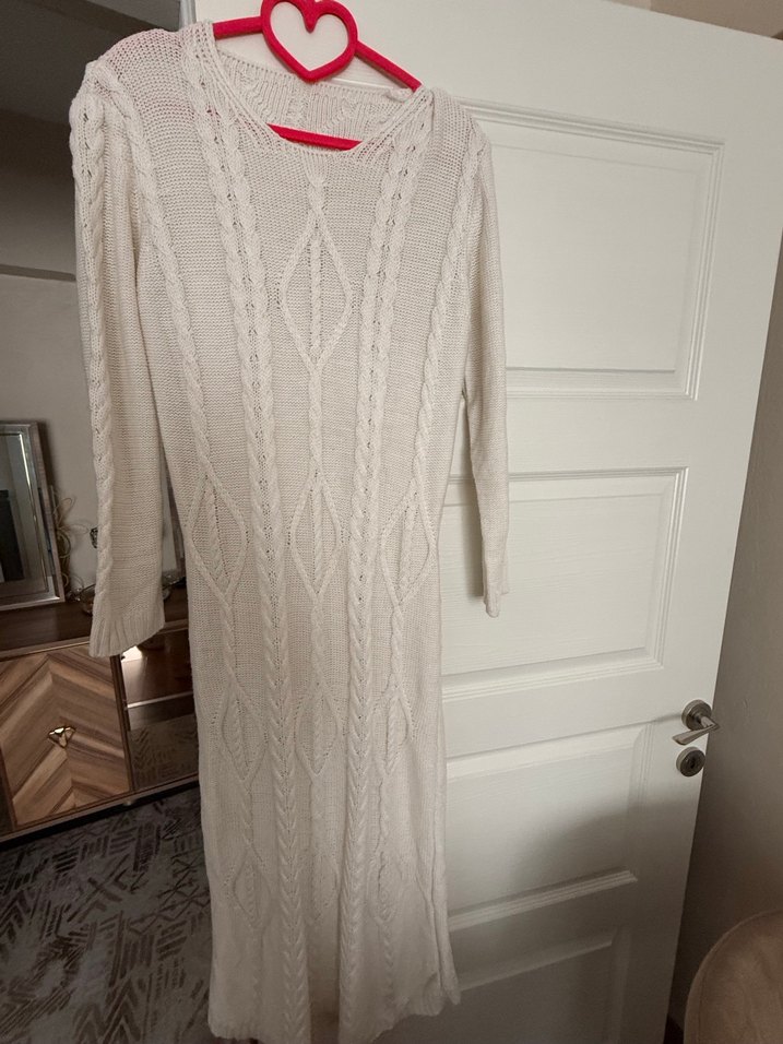 Bohem Tarz Uzun Örgü Elbise - Görsel 3