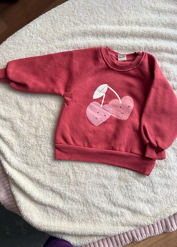 Kız Çocuk Pembe Uzun Kollu Baskılı Sweatshirt - Görsel 2
