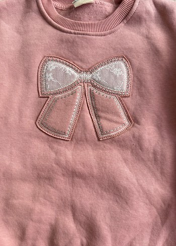 Pembe Nakışlı Kız Sweatshirt - Görsel 2