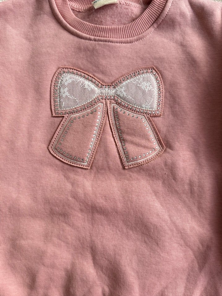 Pembe Nakışlı Kız Sweatshirt - Görsel 2