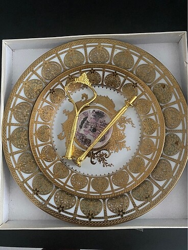 Gold vintage iki katlı sunumluk