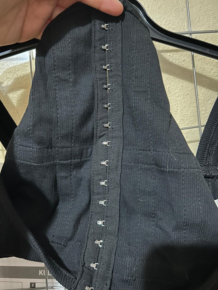 Siyah Strappy Midi Bustiyer/Korse - Görsel 4