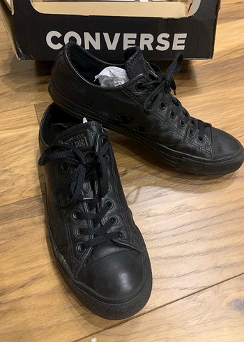 Siyah Deri ConverseErkek Spor Ayakkabı - Görsel 2