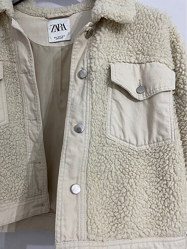 m Beden camel Renk Zara Peluşlu kot ceket