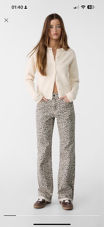 stradivarius leopar jean