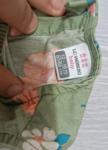 LC Waikiki Yeşil çiçekli elbise