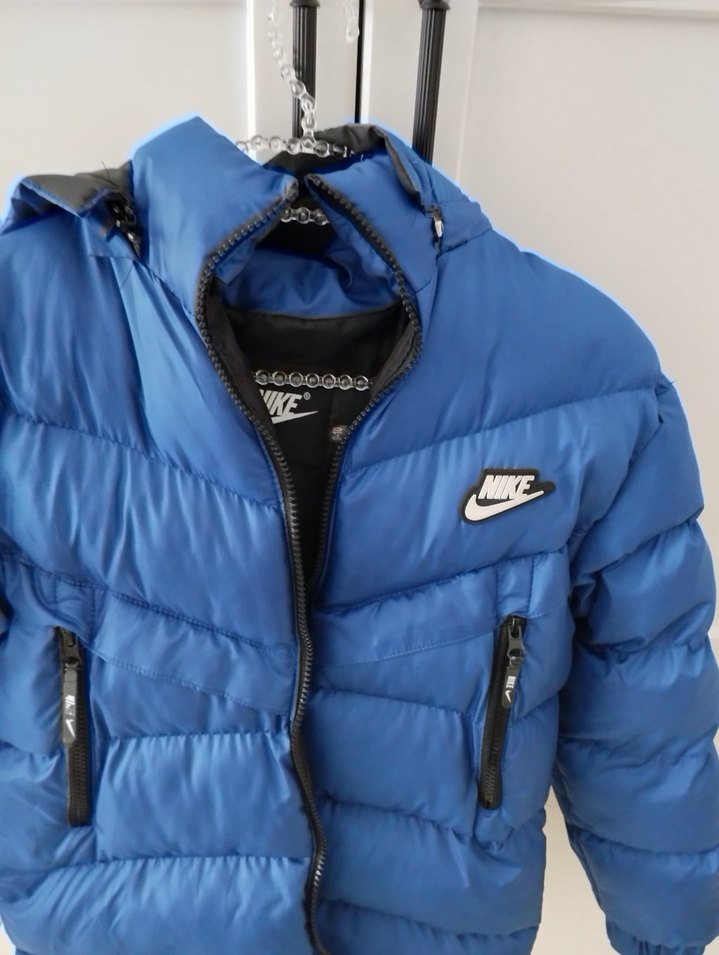 Erkek Çocuk Mavi Kapüşonlu Fermuarlı Mont - Görsel 3