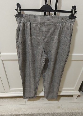 LC Waikiki Gri Kadın Kumaş Pantolon, Kemerli, Midi Boy