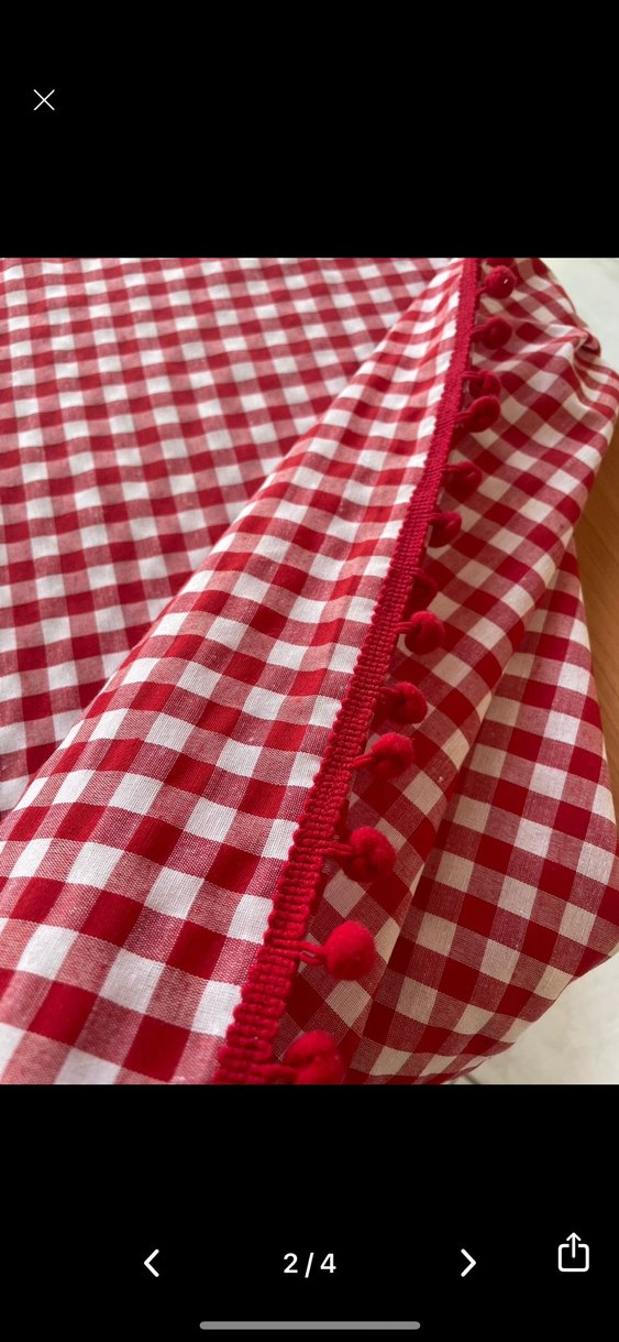 Kareli Kırmızı Masa Örtüsü - Görsel 4