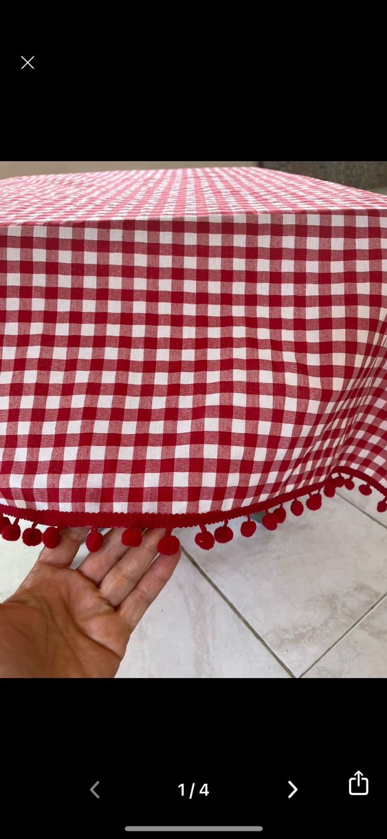 Kareli Kırmızı Masa Örtüsü - Görsel 3