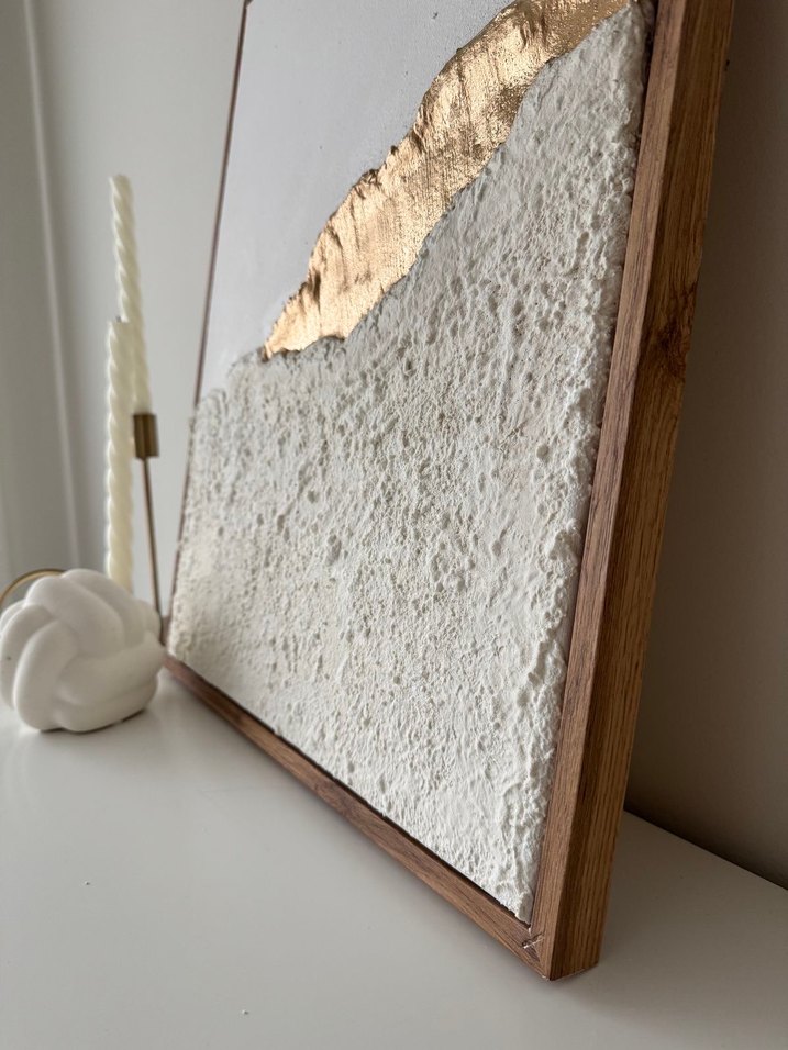 Beyaz ve Altın Dokulu Tablo - Görsel 2