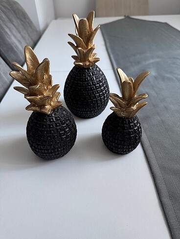 Beden siyah Renk Aksesuar , dekorasyon Ananas biblo 3 adet