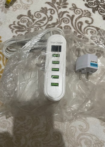 5 USB'li Beyaz Akıllı Telefon Şarj Cihazı - Görsel 3