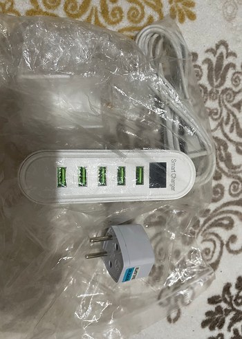 5 USB'li Beyaz Akıllı Telefon Şarj Cihazı - Görsel 2